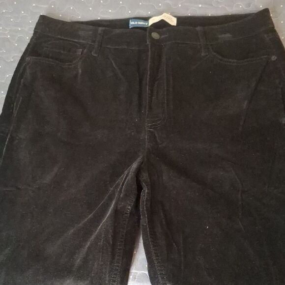 Old Navy Black Velvet extra high rise kicker boot cut pants size 14 - Picture 2 of 7